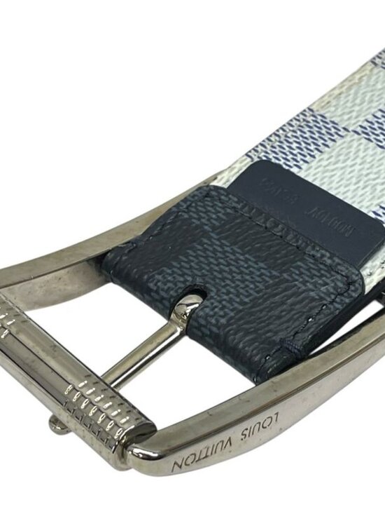 Louis Vuitton Damier Cobalt Azur Belt Silver Black Luxury Sophistication - Picture 3 of 10